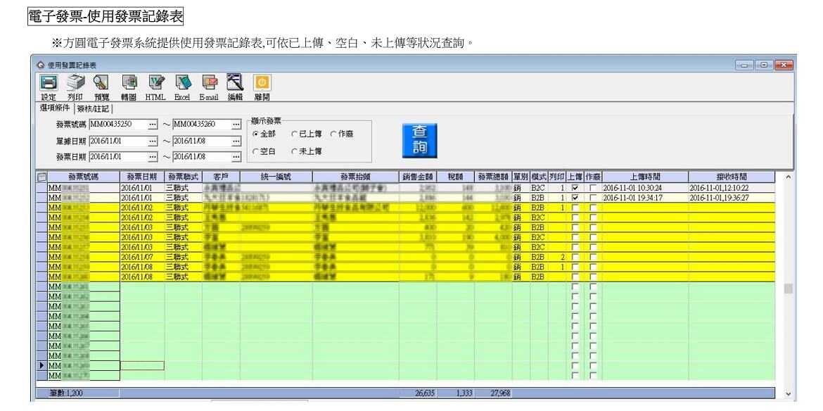 使用發票記錄表